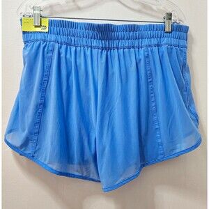 All in Motion Women's Running Shorts Blue Mesh L NWT Pockets Atheltic Marathon